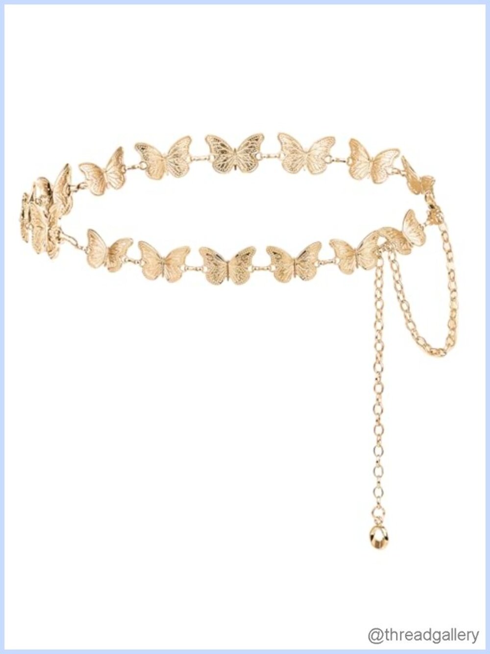 Adjustable Alloy Butterfly Waist Chain Belt for Dresses & Jeans